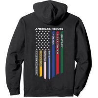 First Responders - Police Military Firefighter Nurse - Back Pullover Hoodie