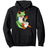 Japanese Kawaii Ramen Red Eyed Tree Frog Pullover Hoodie