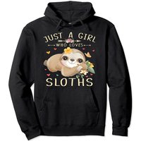 Just A Girl Who Loves Sloths Lover Girls Kids Pullover Hoodie
