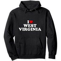 I Love West Virginia Heart Pullover Hoodie