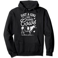 Just A Girl Who Loves Cows Funny Cow Lover Farmer Pullover Hoodie