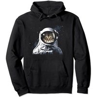 Cat Astronaut Deep In Space Cosmic Pullover Hoodie