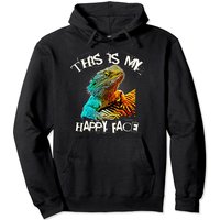 This Is My Happy Face Funny Pet Bearded Dragon Pullover Hoodie