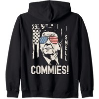 Vintage Ronald Reagan & Flag Sunglasses I Smell Commies Hoodie