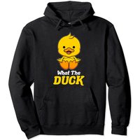 What The Duck Funny Rubber Duck Cute Duckling Pullover Hoodie