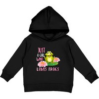 Just A Girl Who Loves Frogs Lovers Kids Pullover Hoodie