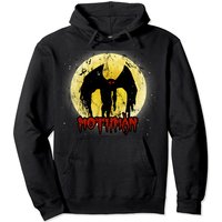 Mothman Hoodie Yellow Moon With Bats And Mothman Folklore