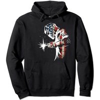 Welder American Flag Usa Patriotic Welder Gift Pullover Hoodie
