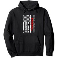 Baseball Usa Flag Proud American Baseball Players Pullover Hoodie