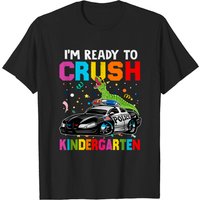 Kids I'm Ready To Crush Kindergarten Dinosaur Police Car T Shirt