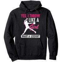 Yes, I Throw Like A Girl | Cool Pitchers Funny Softball Gift Pullover Hoodie