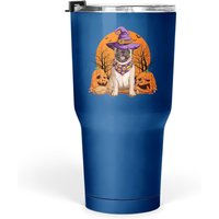 Halloween Pug Dog Witch Hat Pumpkin Moon Tumbler 30 Oz