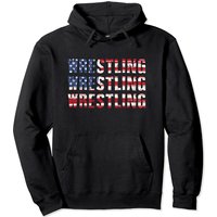 Distressed Usa Wrestling Hoodie American Flag Gift Pullover Hoodie