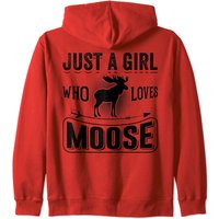 Just A Girl Who Loves Moose Funny Moose Lover Gift Hoodie