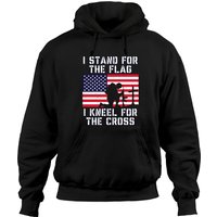 I Stand For The Flag I Kneel For The Cross Hoodie Patriotic Military
