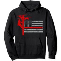 Lineman Flag Hoodie Patriotic Lineman American Flag Pullover