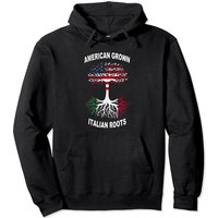 Italian American Flag Hoodie American Grown Dutch Roots Tree Pullover