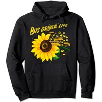 Sunflower Bus Driver Gift Idea Pullover Hoodie