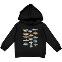 Types Of Freshwater Fish Fishing Kids Pullover Hoodie