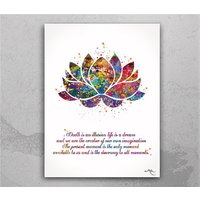 Lotus Quote Watercolor Print Nice Quote Poster