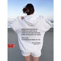 Dear Person Behind Me Hoodie, Love Like Jesus, Christian Hoodies