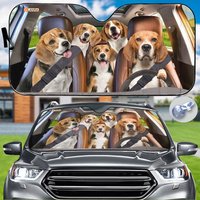 Beagle Family Car Sun Shade, Beagle Auto Sunshade