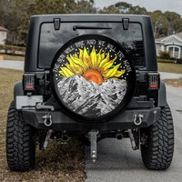 Sunflower Mountain Jeep Car Personalized Spare Tire Cover