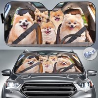Pomeranian Car Sunshade, Windshield Sunshade