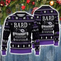 Dnd Classes Collection Christmas Knitted Ugly 3d Sweater