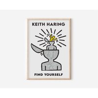 Keith Haring Art Print, Keith Haring Find Yourself Poster