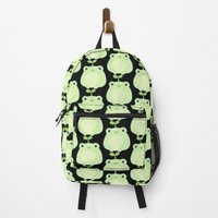 Kawaii Frog With Leaf On Head Backpack