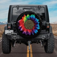 Tie Dye Sunflower Spare Tire Cover Spare Tire Cover