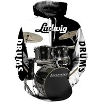 Drums 3d All Over Printed Clothes, Ludwig Drums Hoodie Shirt