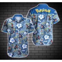 Pkm Garchomp Hawaiian Shirt, Pkm Unite Hawaiian Shirt