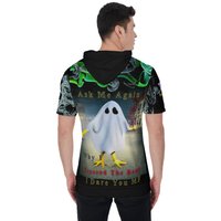 Skull Hoodie Over Print Men's Short Sleeve Hoodie T-shirt