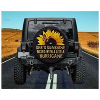 Sunflower Butterfly Spare Tire Cover