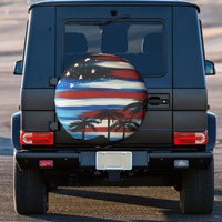 American Flag Sky Spare Tire Cover Wheel Cover