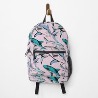 Pink Shark Pattern Girl Great White Backpack