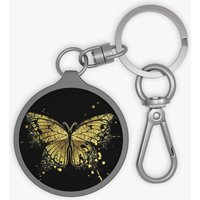 Gold Butterfly Keyring Tag, Keychain, Key Tag, Custom Keychain, Custom Keytag