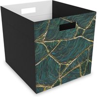 Emerald Green Malachite Felt Storage Box
