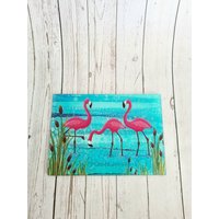 Flamingo Tempered Glass Chopping Board, Glass Placemats, Moonlight Animal, Pink Flamingo