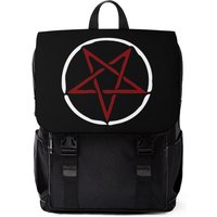 Red Pentagram Goth Occult Dark Art Metal Gothic Pagan Unisex Casual Shoulder Backpack
