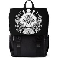 Lunar Cycles Death Moth Goth Crystal Ball Occult Butterfly Wiccan Wicca Witchy Gothic Unisex Casual Shoulder Backpack