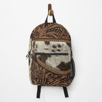 Cowhide And Tooled Backpack