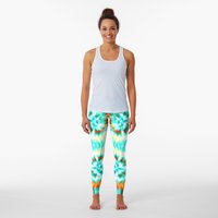 Tie Dye Yellow Teal And Orange Leggings