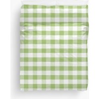 Soothing Greenery Green Gingham Fabric Pattern Duvet Cover