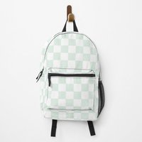 Mint Checkered Pattern Backpack