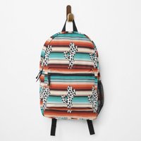 Leopard Cactus Serape Turquoise Backpack