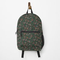 Green, Pink, & Orange Ditsy Floral Backpack