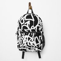 Black And White Graffiti Backpack